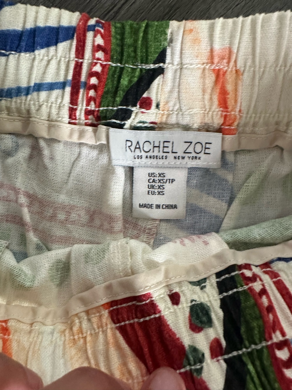 Rachel Zoe Tropical Fruit Print Linen Pants - Picture 5 of 6